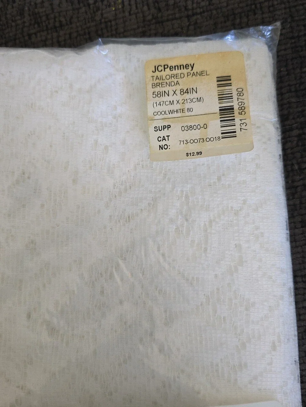 (2) Vintage JC Penney Home Collection Brenda White Lace Curtain Panel 58 X 84